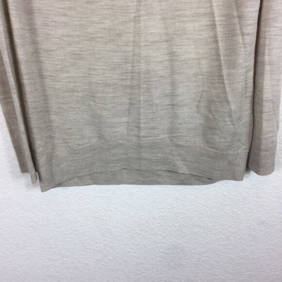 All Saints Elton Cream Merino Wool Sweater XS Cut Out Shoulder Lightweight - Picture 9 of 12